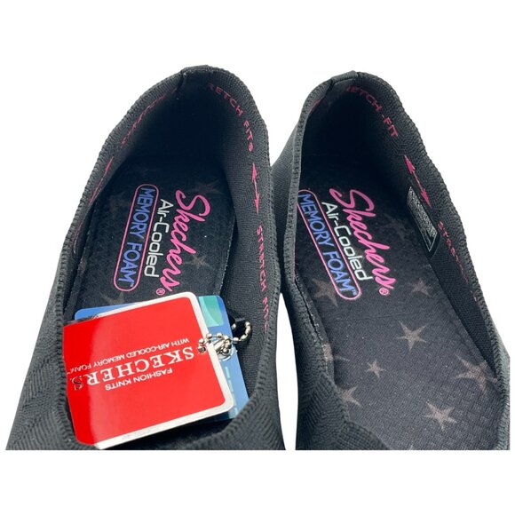 Skechers‎ Cleo Bewitch Women's Flats Black 6.5 NWOB Memory Foam Stretch Knit - Picture 9 of 10